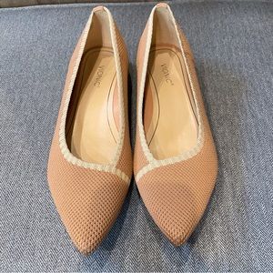 VIONIC 8.5 Dahlia Knit Pointed Toe Ballet Skimmer Flats Toasted Nut